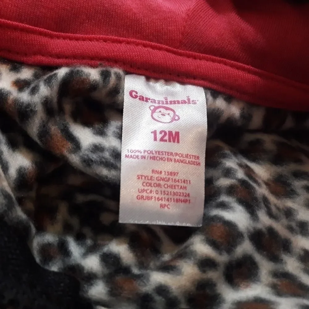 NWT Garanimals Girls Fleece Animal Print Hoodie